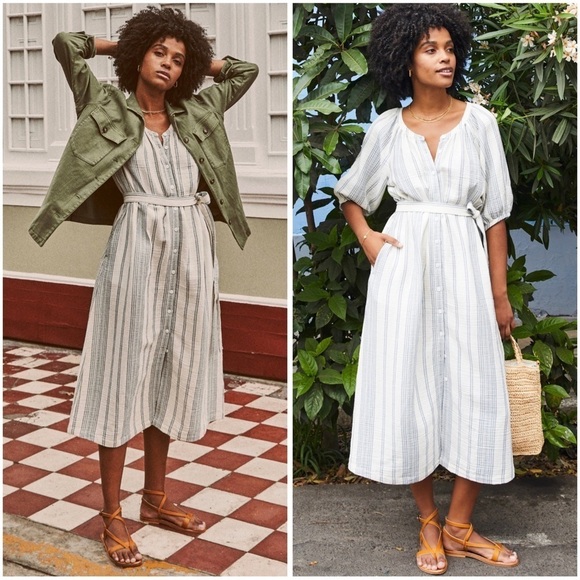 Faherty Dresses & Skirts - FAHERTY Carmel Dream Stripe Gauze Midi Dress Sz S NWT